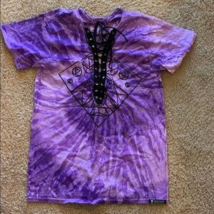 Immersive living Tye-dye lace up t-shirt